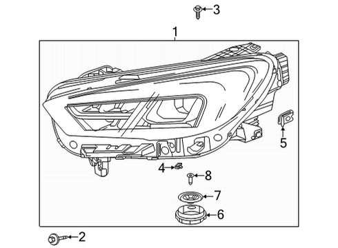 2021 Buick Encore GX Headlamps Lamp Cover Screw Diagram for 42748429