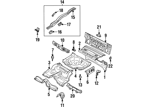 1994 Infiniti Q45 Rear Body Floor-Rear, Front Diagram for 74512-60U30