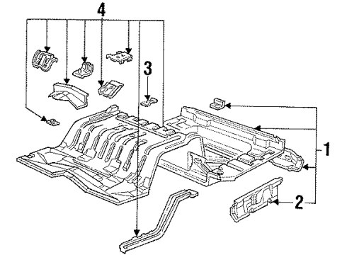2001 Ford Crown Victoria Rear Floor & Rails Rear Floor Pan Diagram for F7AZ5411215AA