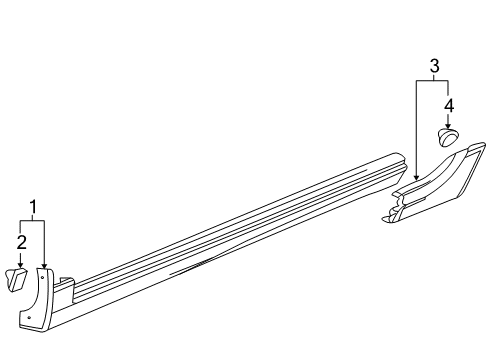 2012 Cadillac SRX Exterior Trim - Pillars, Rocker & Floor Front Rocker Molding Diagram for 22741911
