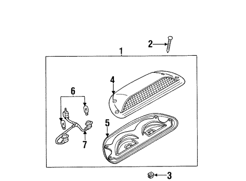 1997 Nissan Quest High Mount Lamps Lamp Assembly-Stop Diagram for 26590-0B012
