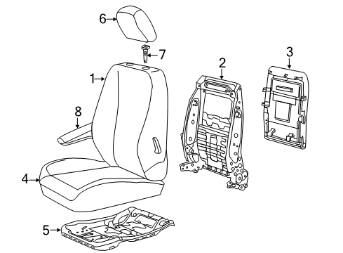 2014 Ram C/V Front Seat Components Front Seat Cushion Cover And Foam Diagram for 1UR67DX9AB