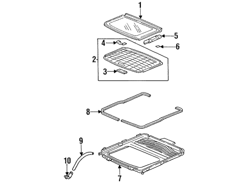 1996 Honda Accord Sunroof Sunshade Assy. *G38L* (JADE GREEN) Diagram for 83210-SV1-A01ZA