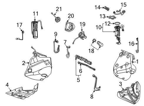 2007 Cadillac XLR Fuel Supply Pedal Travel Sensor Diagram for 10351941