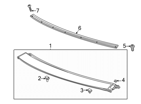 2020 Chevrolet Corvette Exterior Trim - Roof Applique Bolt Diagram for 11601733