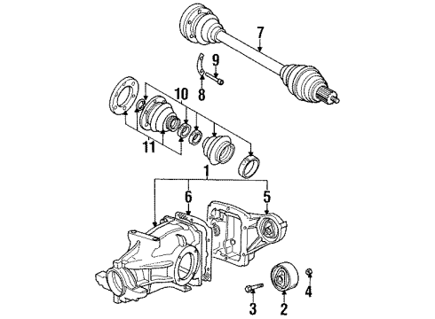 1999 BMW 318ti Axle & Differential - Rear Repair Kit Bellows, Interior Diagram for 33219067819