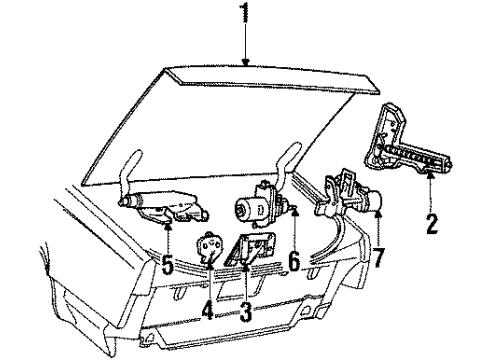 1987 Buick Riviera Trunk HINGE, Rear Compartment Lid Diagram for 20686292