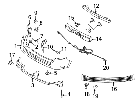 2010 Ford Edge Parking Aid Absorber Clip Diagram for -W705425-S439