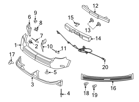 2010 Ford Edge Parking Aid Lower Cover Diagram for 7T4Z-17K835-C