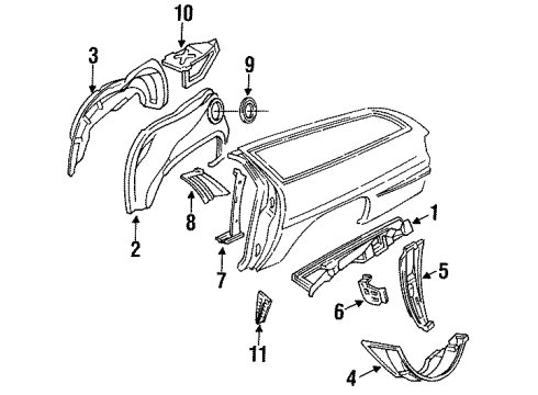 1994 Buick Commercial Chassis Inner Structure - Quarter Panel Pocket Asm-Fuel Tank Filler Diagram for 10110071
