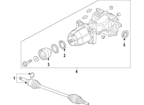 2017 Ford Edge Rear Axle, Differential, Drive Axles, Propeller Shaft Axle Diagram for S-162-A