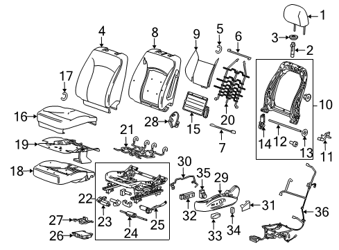 2014 Buick Regal Driver Seat Components Seat Back Heater Diagram for 22922125