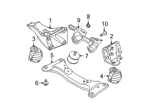 2010 BMW 335i xDrive Engine & Trans Mounting Support Bracket Diagram for 22316774262