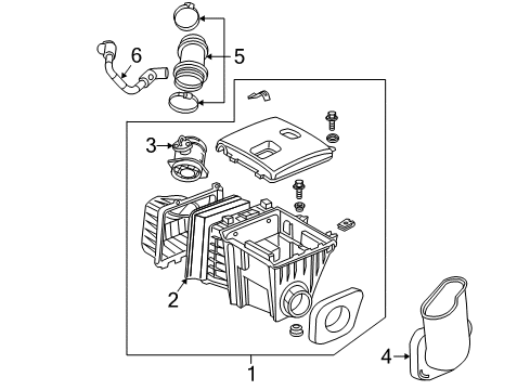 2005 Buick Rendezvous Filters Cleaner Asm-Air (W/ Mass Airflow Sensor Diagram for 15287273