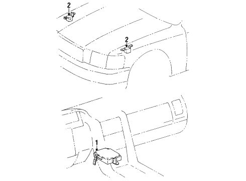 1993 Lexus LS400 Air Bag Components Sensor, Air Bag, Front Diagram for 89173-59035