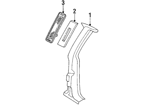 1992 Cadillac Brougham Center Pillar Upper Molding Diagram for 20727760