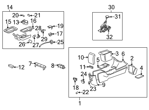 2004 Chevrolet Impala Console Socket Asm, Ashtray Lamp Diagram for 12125055