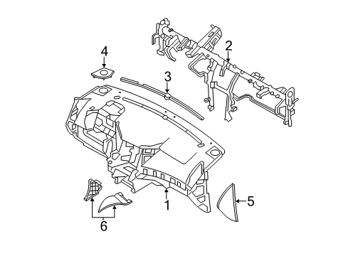 2014 Hyundai Sonata Cluster & Switches, Instrument Panel Cover Assembly-Crash Pad Side LH Diagram for 84765-3S000-HZ