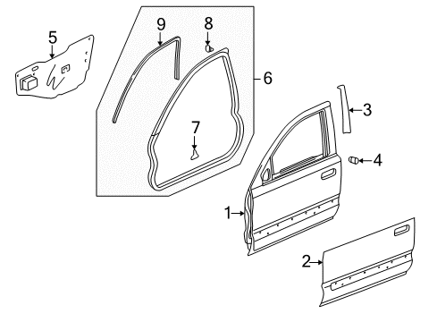 1999 Honda CR-V Front Door Seal, L. FR. Door Opening *NH293L* (SEAGULL GRAY) Diagram for 72355-S10-003ZA