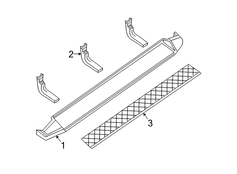 2010 Nissan Pathfinder Exterior Trim - Pillars, Rocker & Floor Bracket-Side Step R Diagram for 96176-EA500