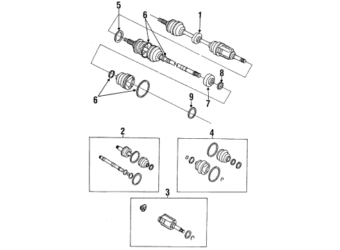 Diagram for 1993 Toyota Celica Drive Axles - Front 