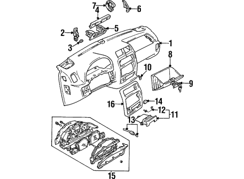 1996 Geo Tracker Instrument Panel Instrument Panel Gage CLUSTER Diagram for 30016325