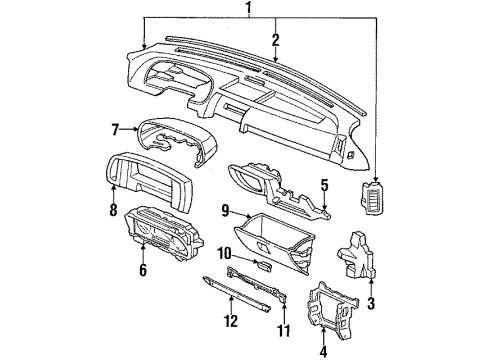 1989 Honda Prelude Instrument Panel Meter Assembly, Combination Diagram for 78100-SF1-A32