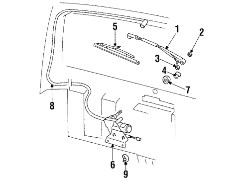 1999 Jeep Cherokee Wiper & Washer Components Motor-Washer, Windshield Diagram for 4778348