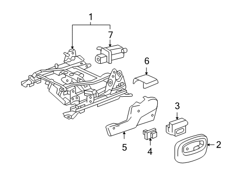 2004 Buick Rainier Lumbar Control Seats Lower Cover Diagram for 89039410