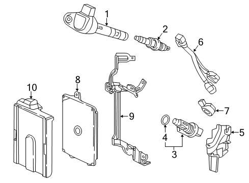 2017 Honda Ridgeline Powertrain Control Harness, Knock Sensor Sub Diagram for 32113-R9P-A50