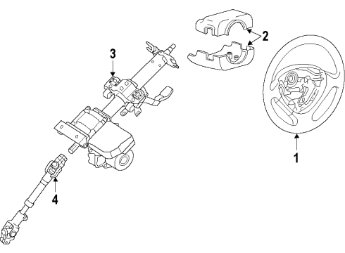2011 Hyundai Elantra Steering Column & Wheel, Steering Gear & Linkage Steering Column Lower Shroud Diagram for 84852-2L001-XP