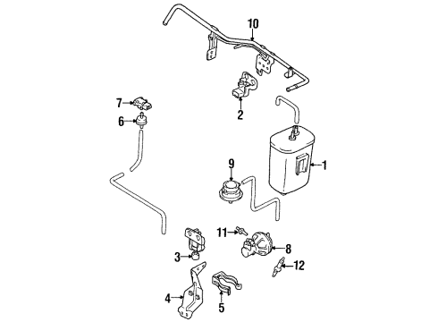 1997 Geo Metro Emission Components Valve, Vacuum Switching (On Esn) Diagram for 30020566