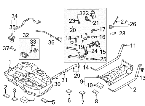 2018 Kia Optima Fuel Supply Valve Assembly-2 Way & Cut Diagram for 31195-E6000