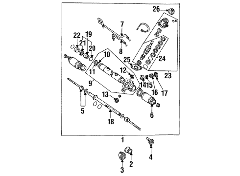 1996 Lexus ES300 Steering Column & Wheel, Steering Gear & Linkage Valve Sub-Assy, Power Steering Control Diagram for 44201-33061