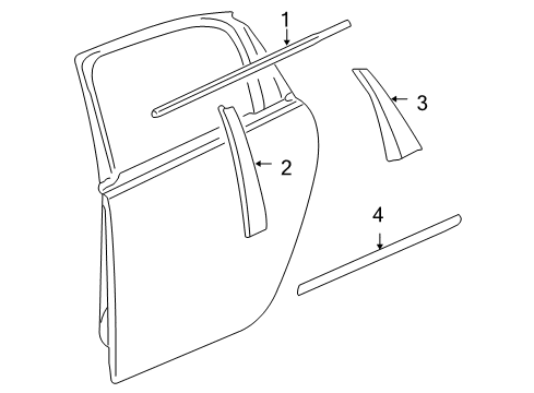 2006 Chevrolet Impala Exterior Trim - Rear Door Body Side Molding Diagram for 19257891