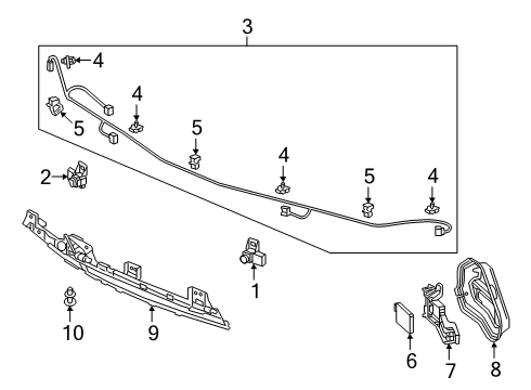 2020 Acura RDX Parking Aid COVER, BSI RADAR R Diagram for 36934-TJB-A01