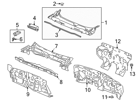 2021 Honda Accord Cowl Dashboard (Lower) Diagram for 61500-TWA-305ZZ