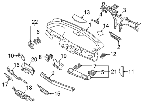2019 Kia Niro EV Instrument Panel Panel Assembly-Cluster Facia Diagram for 84830G5000WK