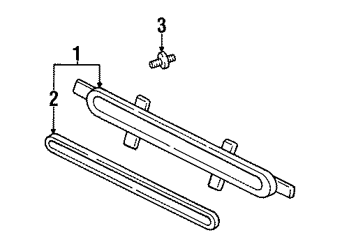 1994 Acura Legend High Mount Lamps Light Assembly, High Mount Stop Diagram for 34270-SP1-A11