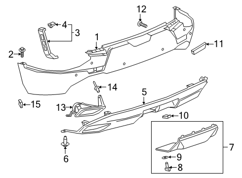 2022 Chevrolet Blazer Bumper & Components - Rear Filler Cover Diagram for 84662700