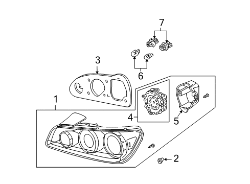 2004 Honda S2000 Bulbs Lamp Unit, L. Tail Diagram for 33551-S2A-A11