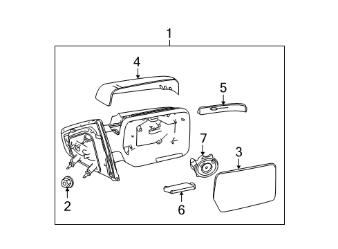 2012 Ford F-150 Mirrors Mirror Glass Diagram for BL3Z-17K707-E