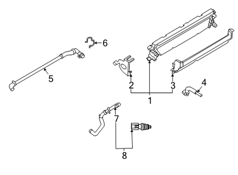 2020 Ford F-350 Super Duty Powertrain Control Lower Hose Diagram for LC3Z-8C471-A