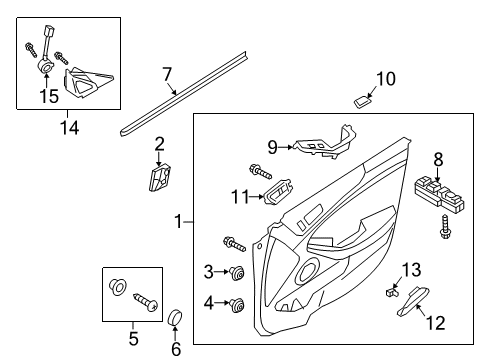 2015 Kia Cadenza Interior Trim - Front Door Cap-Front Door Grip Handle L Diagram for 827143R105GVF