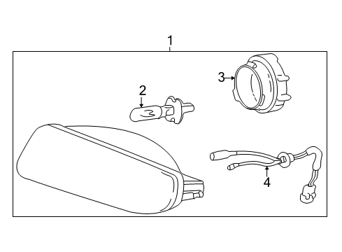 2001 Hyundai Sonata Bulbs Front Driver Side Fog Light Assembly Diagram for 92201-38003