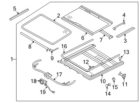 2006 Kia Optima Sunroof Cover-SUNROOF DECORA Diagram for 816612G000