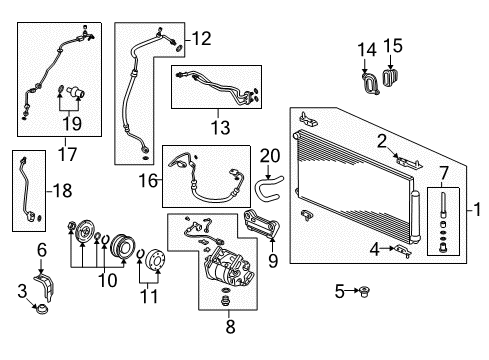 2002 Honda CR-V Air Conditioner Pipe A, Receiver Diagram for 80341-S9A-A01