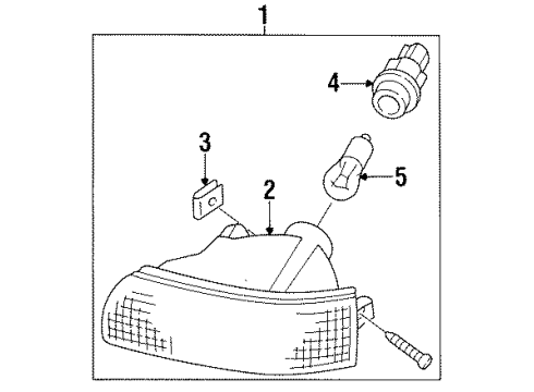 1997 Nissan Maxima Bulbs Body Assembly-Front TRUN Sig LH Diagram for 26139-40U10