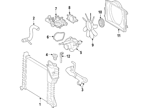 2005 Dodge Sprinter 3500 Cooling System, Radiator, Water Pump, Cooling Fan Fan-Cooling Diagram for 5136052AA