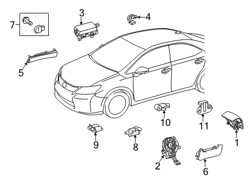 2012 Lexus HS250h Air Bag Components Air Bag Assy, Curtain Shield, LH Diagram for 62180-75010